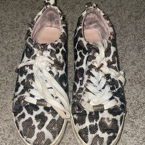 Topshop Black and White Animal Print Sneakers